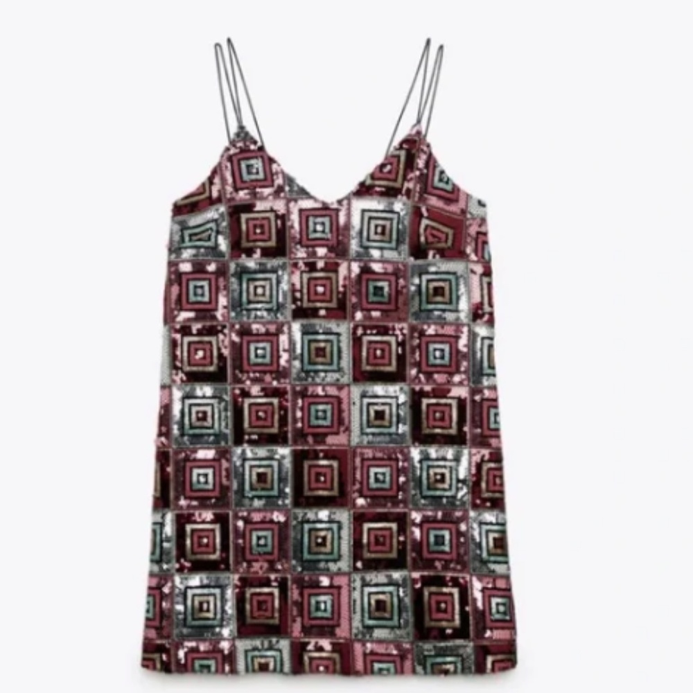 Zara Festive Days V neck mini dress Size XS